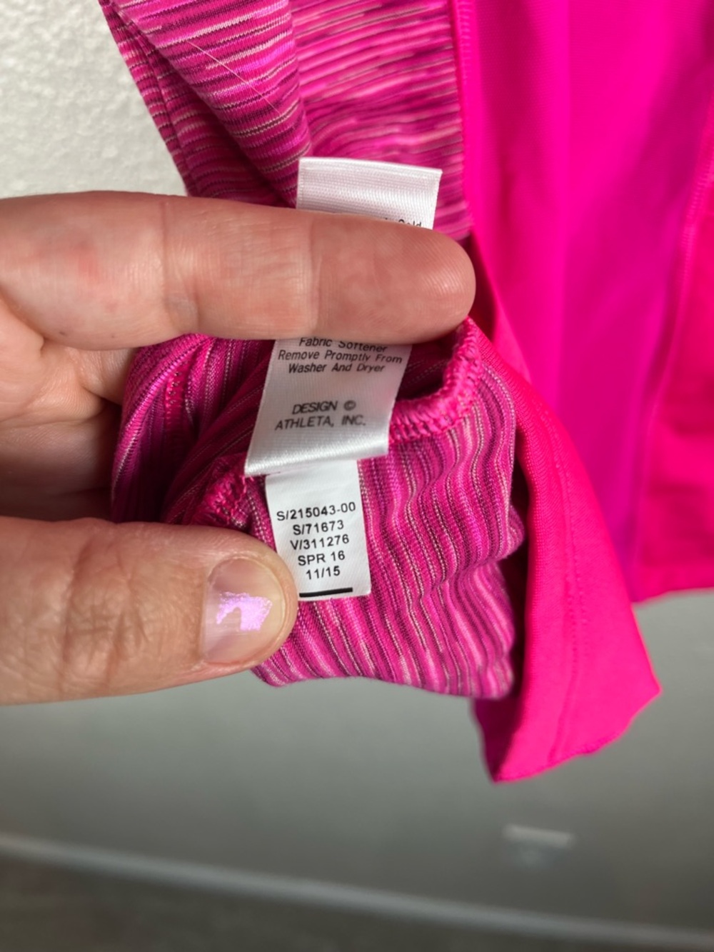Athleta Space Dye Pocket PR Hot Pink Racerback Athletic Tank Top Women’s MD - Picture 9 of 12